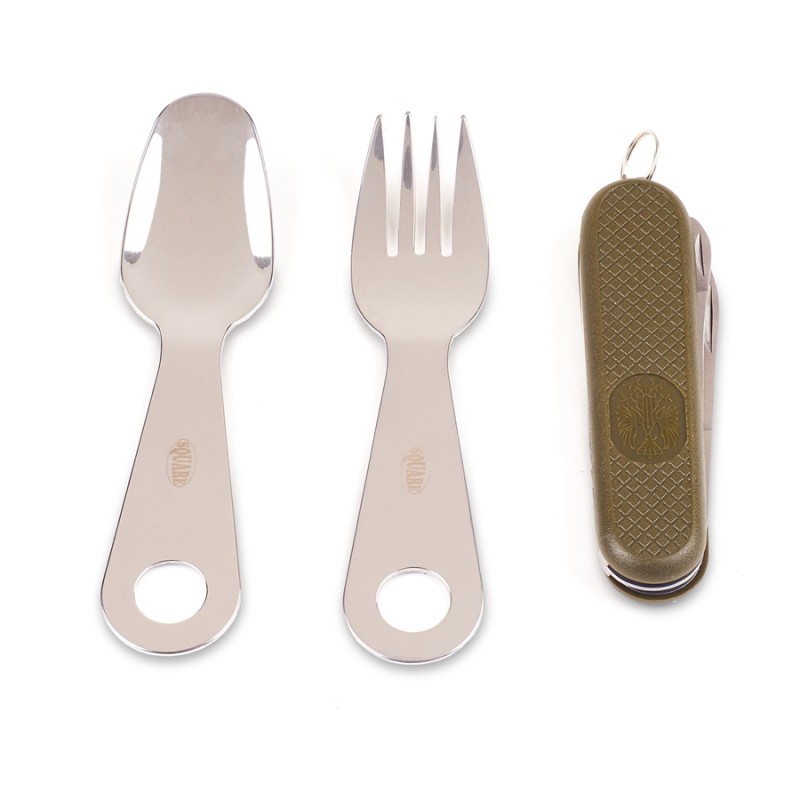 Ayı Kamp Square 4 Parça Çok Amaçlı Çakı ve Yemek Seti